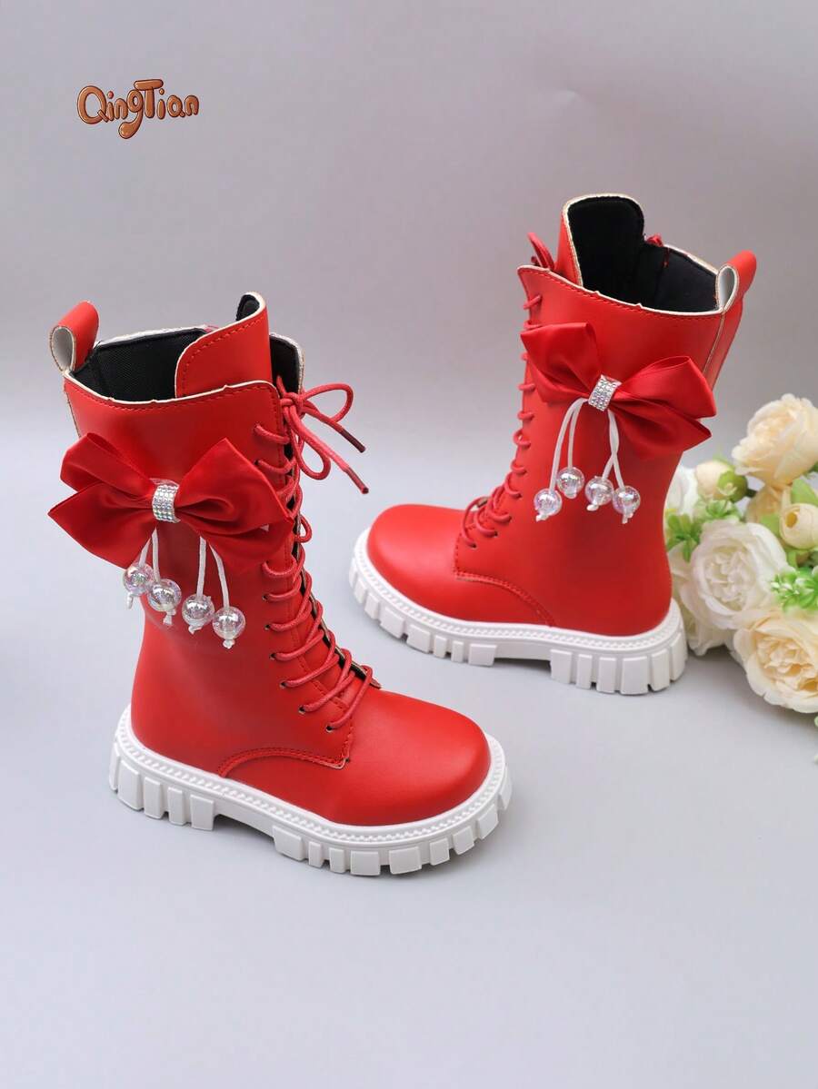 Children's Casual Boots, Versatile For Daily Wear - Red - View 1