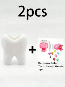 1/2pcs Toothbrush Holder With Teeth, Cute Bathroom Toothbrush Storage Cup, Suitable For Manual Toothbrush And Toothpaste, Small Dental Care Supplies, Home Bathroom Storage Organizer, Bathroom Accessories, Christmas Gift, Toothbrush Storage Rack - Multicolor - View 12