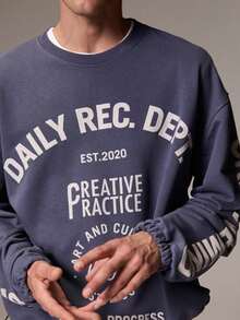Men's GRATEFUL Men's Long Sleeve Printed Blue Sweatshirt - Blue - View 3