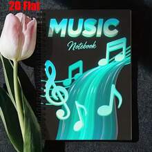 1pc Of Spiral Notebook Featuring An Elegant Music Design With Silver Notes, A Treble Clef, Pearl And Feather Details, - An Ideal Gift For Women, Men, Colleagues, And For Office Or School Use,Horizontal Line Notebook - 1 Pack (50 Sheets/100 Pages) - View 9