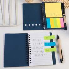 1pc/5pcs Multi-Color Spiral Pocket Notebook With Pen Holder, Sticky Notes And Colorful Index Tabs - Durable Brown Paper Cover Notebook, Portable Small Size, Bohemian Mini Notebook With Colorful Index Tabs, Built-In Pen Slot Portable Design, Student Graduation Birthday Gift, Office Supplies, Cute Pencil - Various - View 8