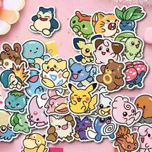 1set/53pcs Cute Chibi Stickers, Adorable Cartoon Characters. Perfect For Water Bottles, Laptops. Easy Peel, No Sticky Residue.(Stochastic Style) - Multicolor - View 2