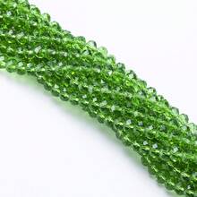 手工珠飾用扁圓玻璃珠 8mm/6mm/4mm (60/80/115顆) 可重複使用散珠 DIY 手作配件，亮面藍綠色 - 草綠 - 查看 2