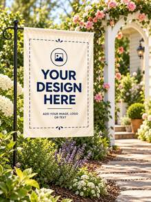 Custom Design Garden Flag, Personalized Yard Flag, Upload Your Logo Pattern Commercial Banner, Custom Outdoor Lawn Decor, Waterproof Seasonal Garden Sign, Personalized House Flag, Front Porch Decor - Multicolor - View 5