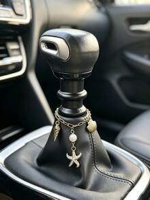 1pc Beach Style Seashell & Pearl Car Gear Shift Knob Decor Chain, Auto Interior Gear Lever Ornament - A - View 11