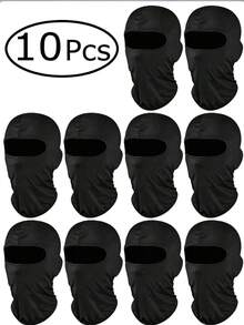10pcs Men's Ski Face Mask Full Face Protection Winter Balaclava UV Protection Outdoor Cycling For Women - A - View 2