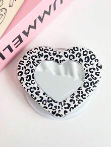 Mirror Leopard Print Heart Magnetic Phone Stand With Magnetic Ring, Phone Accessory, Compatible With MagSafe Magnetic Stand, Super Strong Adsorption, Desktop Telescopic Phone Stand, Use With Magnetic Ring For More Secure Grip - Multicolor - View 12