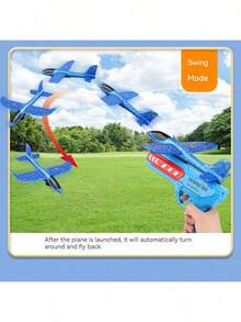 1pc Foam Airplane Launcher Gun, EPP Glider Shooting Toy, Outdoor Flying Game Toy For Teenagers - Multicolor - View 9