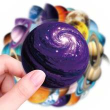 56pcs Universe Planet Doodle PET Stickers, Diverse Designs, Enhance Thinking And Creative Action Ability, Art Supplies, Children Sticker Toys - Multicolor - View 6