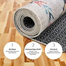 Chilai Home Minimalist Geometric Dijital Print Area Rug, Modern Runner Rug , Non Slip Rug, Machine Washable Floor Mat For Living Room, Bedroom & Home Decor, Made In Turkey - Creamy White - View 7