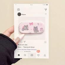 1pc Cute Kawaii Cartoon Self-Adhesive Phone Stand With Mirror, Landscape And Portrait - Multicolor - View 11