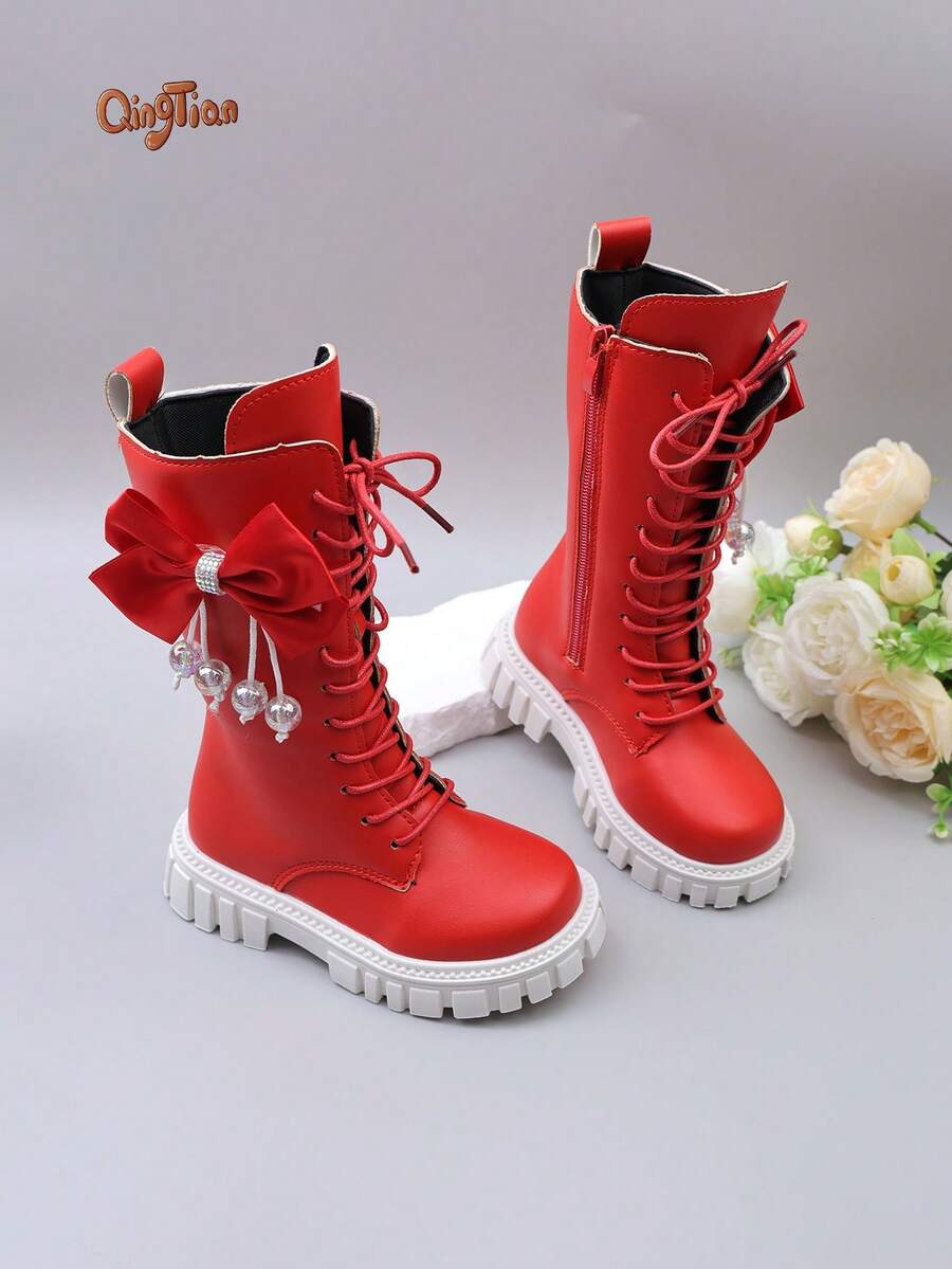 Children's Casual Boots, Versatile For Daily Wear - Red - View 1