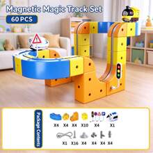 1pc-Electric Magic Track Set, 3D Creative Building Rails With High-Speed Cars, STEM Construction Toy For Kids, Colorful Interlocking Educational Gift For Boys & Girls - Multicolor - View 8