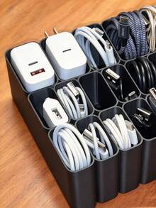 1 buah Organizer/Baki Kabel USB Tugas Berat 22 Slot, Kotak Penyimpanan Kabel Meja, Bahan Plastik, Organizer Aksesori Elektronik Penting, Cocok untuk Organizer Kabel Laci Meja Rumah dan Kantor, Alat Penyimpanan Rumah Praktis, Halloween, Musim Wisuda, Natal, Hadiah Organizer/Baki Kabel Terbaik - MultiWarna - View 5