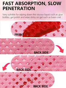 Lint-Free Nail Polish Remover Pads - Acetone-Resistant Nail Prep And Gel Nail Polish Removal Pads, Suitable For Eyelash Extensions, Waterless Manicure Cleaning, For Salon And Home Use - Multicolor - View 4