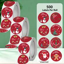 500~4500Pcs 1inch Merry Christmas Stickers Gift Tags Stickers Christmas Theme Seal Labels Stickers For DIY Gift Baking Package Envelope Stationery Decor - Multicolor - View 23