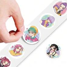KPop Demon Hunters 500 buah Stiker Gulung Bertema K-POP, Desain Karakter 2D Buatan Tangan yang Indah, Stiker Berbentuk Bulat dengan Perekat di Bagian Belakang, Mudah Dipasang dan Tidak Mudah Lepas, Cocok untuk Buku Catatan, Tablet, Dekorasi Koper, Penyegelan Kemasan Hadiah, Dekorasi Kartu, Palet Warna Segar dan Cerah, Garis Halus dan Gambar yang Hidup, Barang Kerajinan Tangan DIY, Ciptakan Dekorasi yang Dipersonalisasi, Kombinasi Kreatif yang Kaya, Mudah Meningkatkan Nuansa Indah pada Objek, Barang Dekoratif Pilihan untuk Para Pecinta Kerajinan. - MultiWarna - View 5