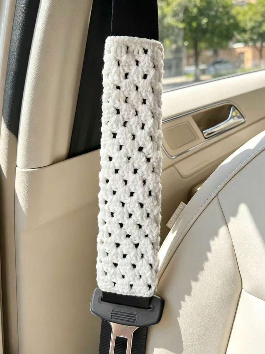 1PC Woven Car Seat Belt Shoulder Pad Cover, Personalized Handmade Crochet Shoulder Guard - Shoulder Pads - View 1