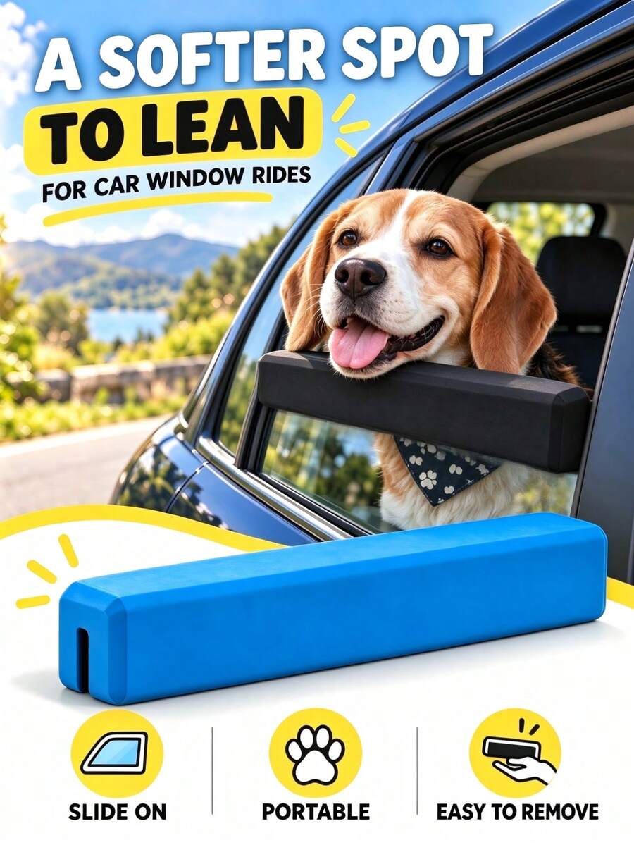 EVA Dog Car Window Chin Rest Pad, Soft Foam Pet Window Protector, Universal Dog Head Support Cushion, Suitable For Car SUV Truck, Comfortable Travel Accessory, Prevents Neck Fatigue And Window Scratches