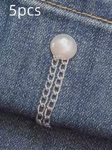 1/3/5pcs Multi-Functional Plastic & Metal Clothing And Trouser Leg Clips, Star-Shaped, Heart-Shaped, And Bow-Knot Faux Pearl Design, Non-Slip Pant Length Adjuster, Prevents Trouser Legs From Dragging On The Ground, Suitable For Jeans, - Multicolor - View 35