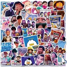 Hasbro 60pcs/1set Popular K-Pop Demon Hunter Girl Group Stickers Idol Demon Hunter Movie Graffiti Waterproof Notebook Stickers - Multicolor - View 6