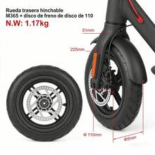 Ruedas para patinete eléctrico, repuesto de goma - Negro - Ver 4