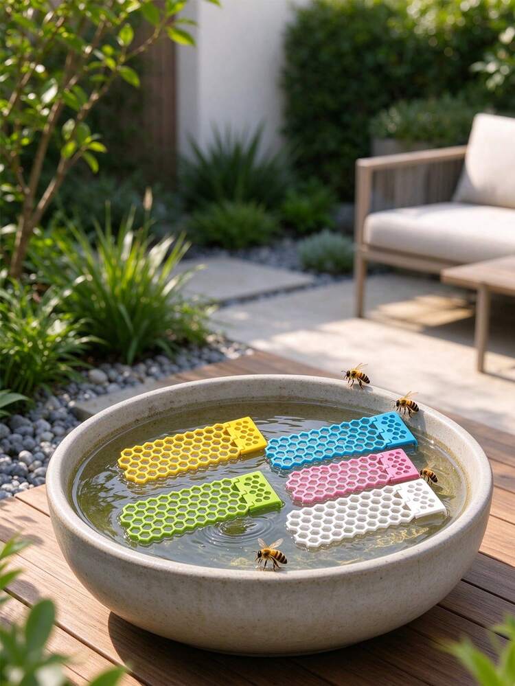 1/3pcs Floating Bee Ladder - Honeycomb Bee Waterer, Foldable Plastic Insect Drinking Station, Perch For Bees & Butterflies, Ideal For Garden Ponds Beekeeping, Perfect Gift For Nature Lovers - Multiple Styles - View 2