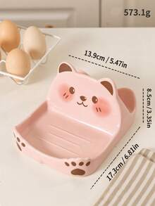 1pc Cute Bear-Shaped Countertop Storage Rack, Paw Print Detail, Stable Anti-Tip Design, For Drying Pot Lids And Soup Ladles, Pot Lid And Soup Ladle Holder, Pink Kitchen Supplies, Kitchen Essentials, Kitchen Decor And Accessories, Suitable For Daily Home Kitchen Use And Housewarming Party - Multicolor - View 5