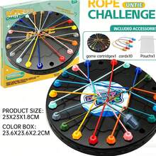 1pcRope Untie Challenge Board Game, Rope Untangling Brain Teaser Puzzle Game, Multiplayer Interactive Strategy Tabletop Game, Novelty Family Party Game Gift - Multicolor - View 8