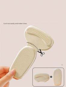 1/2 Pair Heel Pads, Suitable For Loose Shoes, Large Heel Pads, Unisex, Padded To Improve Shoe Fit And Comfort - Apricot - View 3