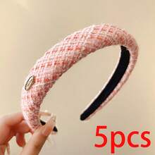 Elegant Vintage Pink Wool Thick Headband, Pink Accessory, Hairband, Headband Hair Accessory, Beauty Home Hair Accessory - Pink - View 7