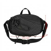 Black Waterproof Crossbody Bag, Large Capacity Sports Chest Bag, Durable Nylon Shoulder Bag With Reflective Strip For Cycling And Outdoor Activities - Multicolor - View 8