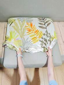 1件四季通用花卉印花半覆式沙發座墊套，可拆卸彈性沙發套，適用於客廳臥室辦公室沙發保護套，家居裝飾 - 彩色 - 查看 9