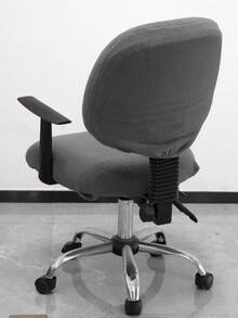 2pcs/Set (Back Cover + Seat Cover) Autumn/Winter Lambswool Split Office Chair Cover, Modern Style Elastic Polyester Split Office Chair Cover, Suitable For Autumn/Winter Office, Study Room Home Split Office Chair Cover - Grey - View 4