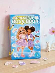 Kids DIY Fashion Dress-Up Quiet Book | Reusable Sticker Book Toy, Exercise Thinking And Imagination, Cultivate Hobbies, Pretend Play Activity Book For Girls Age 3+, Fine Motor Skill Learning Educational Toy, Perfect Birthday/Christmas/New Year Gift - Multicolor - View 2