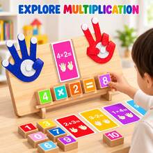 Wooden Finger Arithmetic Board With Felt Hands, Number Blocks And Flash Cards, Addition And Subtraction Math Toy For Kids - Multicolor - View 8
