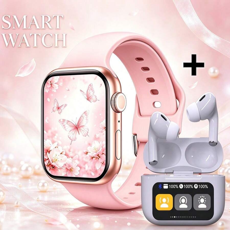 ZhiKexing Sports Smart Watch + Display Earphone Combo Set, 2.01-Inch High-Definition Display Screen, Supports Wireless Calling, Music Playback, Message Notifications, Smart Watch With Calculator, Alarm Clock And Other Multi-Function Sports Watch, Compatible With Android And IOS Systems, Fashionable And Modern Design, Ideal Gift For Men, Women, Lovers Or Parents - View 1