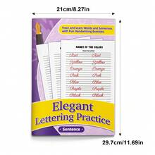 Elegant Lettering Handwriting Practice Notebook, Cursive Word & Sentence Tracing, Penmanship Writing Exercises, Vocabulary Copy Practice, Letter Formation, Writing Control & Handwriting Skill Training For Home Classroom Practice - Handwriting Practice - View 3