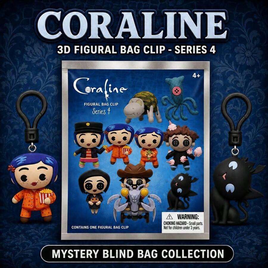 LAIKA 3D PVC Keychain Blind Bag Mystery Box, Officially Licensed Random Character Bag Pendant, Anime Collectible Backpack Charm Keyring Mini Figure Model, Fan Collection Novelty Gift, Christmas New Year Birthday Holiday Gift, 1pc [Non-Plush Filled] - Multicolor - View 1