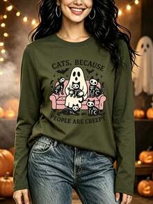 Women T-Shirts - Army Green - View 1