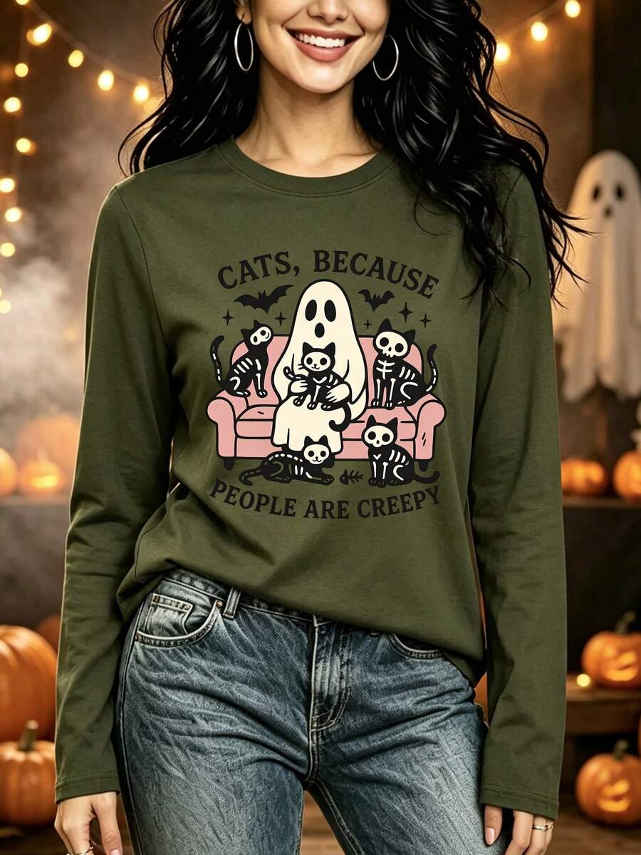 Women T-Shirts - Army Green - View 1