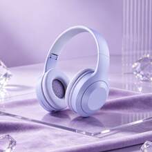 Gerripuer New Wireless Headset With Full Cover Ear Style, Extendable, Business And Mobile Phone Compatible, High Definition Call, Foldable, Hifi Deep Bass, Super Long Battery Life, Wireless Earphone - Purple - View 3
