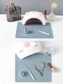 Grey Nail Art Desk Mat, Waterproof Foldable, Nail Art Hand Support Pad, Suitable For Nail Artists, ... - Grey - View 5