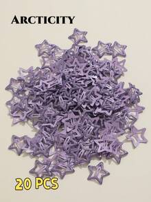 Arcticity 10pcs Star Design Y2K Street Style Hair Clips, Claw Clips Hair Accessories, Student Hair Accessories - Purple - View 8