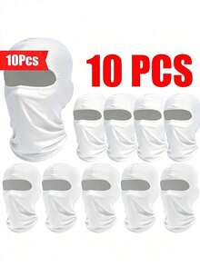 10pcs Men's Ski Face Mask Full Face Protection Winter Balaclava UV Protection Outdoor Cycling For Women - A - View 19