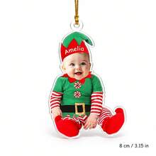 Personalized Baby Photo Christmas Ornament, Custom Name Face Cutout Hanging Decoration, First Christmas Keepsake, Holiday Tree Decor, Custom Picture Gift For Parents And Family, Baby Christmas Memory, Festive Holiday Keepsake, Custom Photo Ornament - Multicolor - View 13