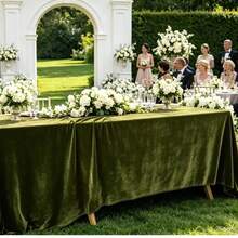 20 X 120 Inch 10ft Velvet Table Runner, Luxurious Thick Soft, Suitable For Christmas, Thanksgiving, Wedding Reception, Party Decoration - Olive Green - View 12