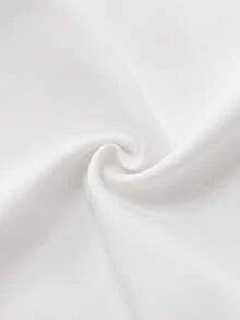 Women's Plus Size Minimalist Casual Fashion Commuter Style Solid White Side Pleated Design Versatile Daily Wear Loose Long Wide Leg Pants - White - View 4