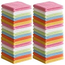 Face Towels 6/18/36pcs, Super Soft Skin-Friendly Facial Towels, Suitable For Sensitive Skin, 10x10 Inch Large And Small Facial Cleansing Cloths, Reusable Washable Makeup Remover Cloths, Easy To Rinse Multi-Color Facial Cleansing Towels - Multicolor - View 1