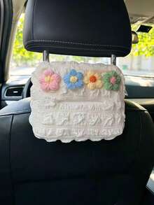 1-2PCS Four Small Flower Puff Tissue Box Seat Belt Shoulder Pad Tissue ...